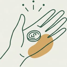 Illustration: hand med mynt